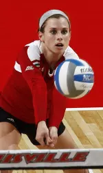 Caitlin Welch had 35 digs in the five-setter.