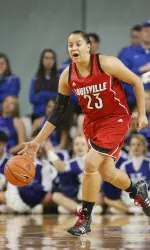 Shoni Schimmel dribbles the ball. (Mark Zerof-USA TODAY Sports)