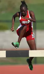 Benadate Cheruiyot set a meet record in the 3,000m steeplechase.