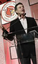 Head coach Rick Pitino spoke before a sold-out crowd of more than 1,400 last year.