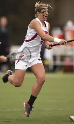 Faye Brust scored a game-high five goals and boosted her season total to 34.