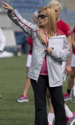 Head coach Kellie Young directed the Cardinals to the NCAA Sweet 16 this year.