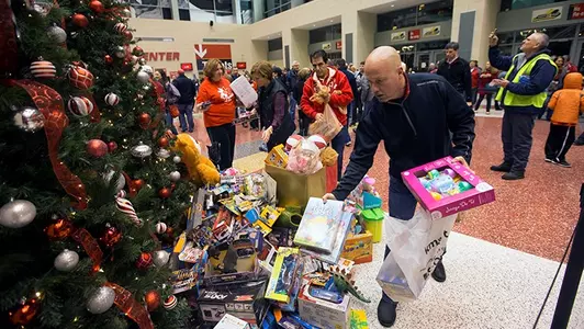 Toy Drive at KFC Yum Center 2014