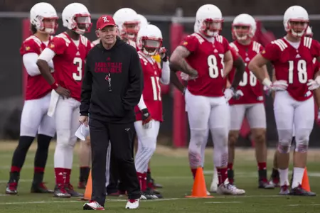 Bobby Petrino
| Louisville Football Spring Practice 1 |
Photo by: Michelle Hutchins | Louisville Athletics