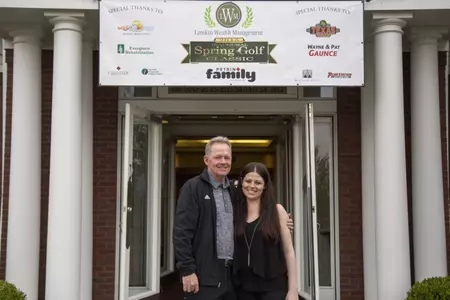 Bobby Petrino, Kelsey Petrino | Petrino Family Foundation Inagural Golf Scrimmage | Photo by: Michelle Hutchins | Louisville Athletics