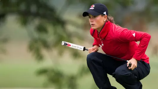 Katie Mitchell. Women's golf wins third consecutive Cardinal Cup victory at the UofL Golf Club, September 16, 2014.| Louisville Women's Golf | Cardinal Cup Day 2 |Photo by: Michelle Hutchins | Louisville Athletics