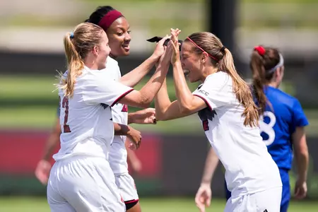 women's soccer celebration