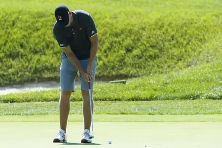 Matthias Schmid ready to sink a putt