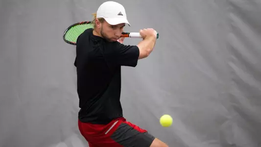 Christopher Morin-Kougoucheff teturns the ball in Louisville Invitationals at Bass-Rudd Tennis Center on October 20