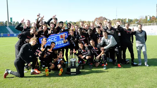 Louisville is named the ACC Men's Soccer Champions in Cary, N.C., November 11, 2018. (Photo by Sara D. Davis, theACC.com)