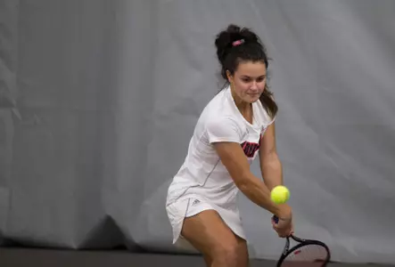 Dina Chaika hits the ball during day 3 of the Louisville Classic at Bass-Rudd Tennis Center, November 4, 2018.