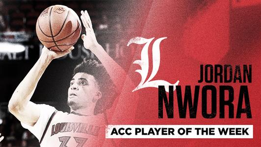 Jordan Nwora ACC Player of the Week graphic