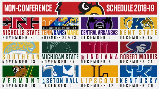 This is a graphic of the nonconference portion of the 2018-19 men's basketball schedule.