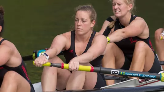 Caroline Lynch rowing during the fall of 2017.