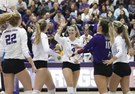 TCU vs Iowa State Volleyball in Fort Worth, Texas on November 3, 2018. (Photo by/Sharon Ellman)