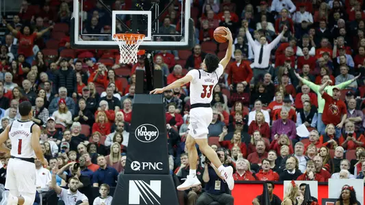 Jordan Nwora dunks against Boston College.