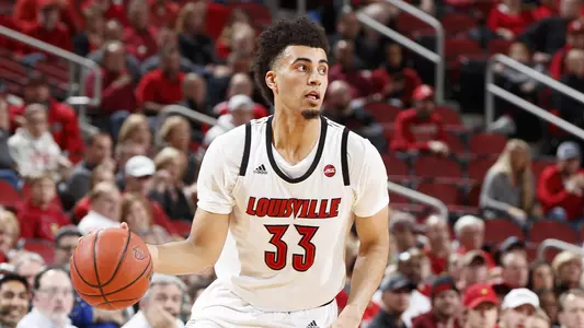 Jordan Nwora handles the ball in a recent game in the KFC Yum! Center.
