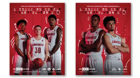 UofL's three captains are on one of the 2019-20 men's basketball posters, while another includes Jordan Nwora and Steven Enoch.