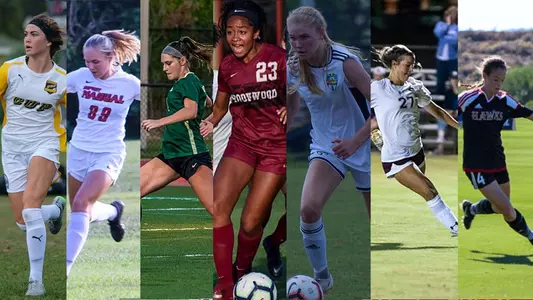 collage of seven women's soccer signees