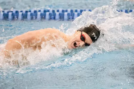 Hayden Curley swims freestyle