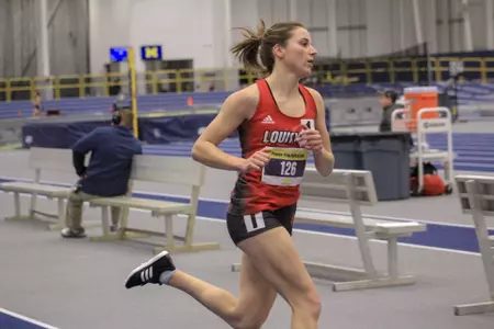 Aurilla Wilson runs in the 3000 meters at the Power Five Invite