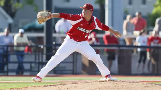 Reid Detmers throws a pitch against Wright State.