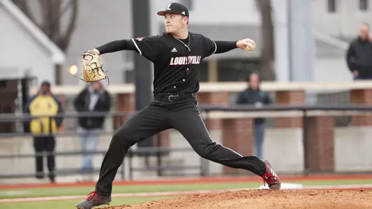 Reid Detmers delivers a pitch against Brown at Jim Patterson Stadium.