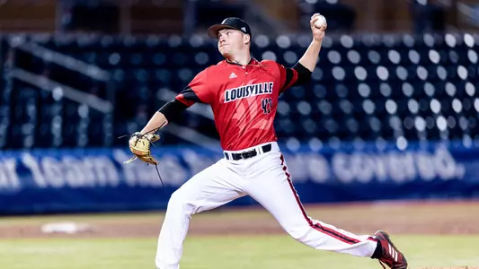 Reid Detmers throws a pitch against Duke at Durham Bulls Athletic Park.