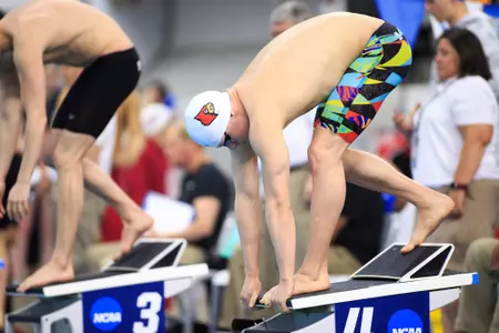 Daniel Sos prepares for the 200 IM at the NCAA Championships.