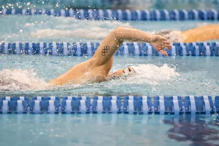 Marcelo Acosta races in the 500 free finals at the ACC Championships.