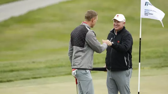 Mark Crabtree congratualtes Matthias Schmid