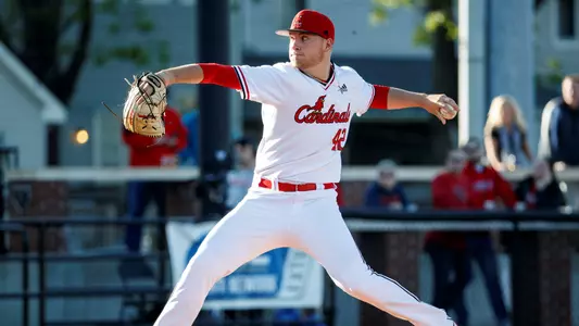 Reid Detmers during the Cardinals game with Alabama A&M at Jim Patterson Stadium on April 26.