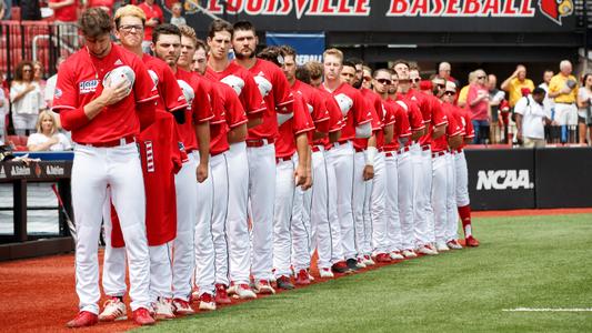 National Anthem before the Cardinals NCAA Super Regional game with Eastern Carolina University at Jim Patterson Stadium on June 8.