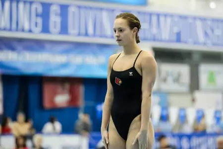 Molly Fears awaits her turn on the diving staging area
