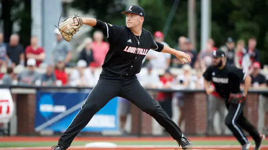 Reid Detmers during the Cardinals NCAA Super Regional game with Eastern Carolina University at Jim Patterson Stadium on June 7.