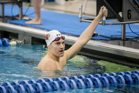 Hayden Curley checks his time after racing