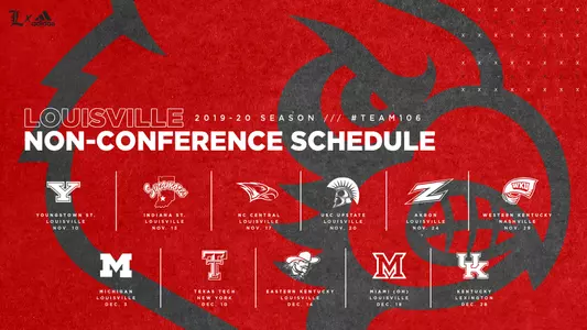 2019-20 UofL Men's Basketball non-conference schedule graphic