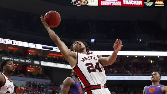 Dwayne Sutton works inside against Clemson