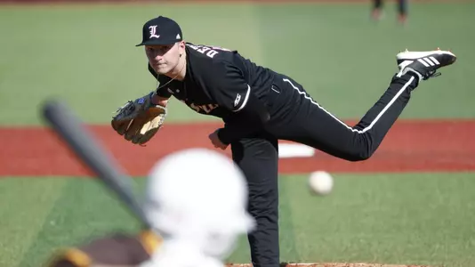 Reid Detmers pitching against Valparaiso at Jim Patterson Stadium.