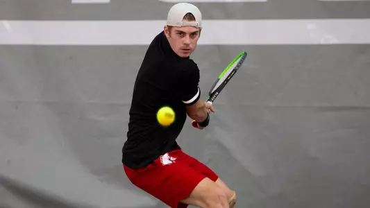 Fabien Salle during the match against Kennesaw State at Bass-Rudd Tennis Center on March 3.