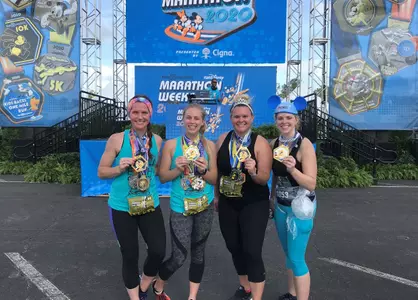 Erin Conrad with Chelsea Bemis, Lacey Jurich and Katelyn Mann