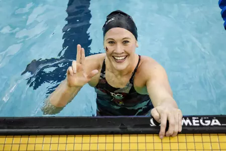 Andrea Cottrell throws up her L