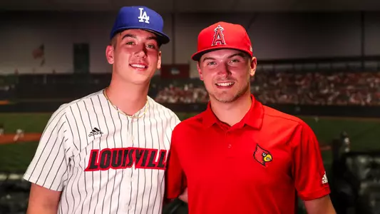 Reid Detmers and Bobby Miller after being selected in the 2020 MLB Draft.