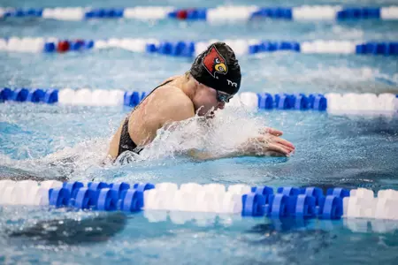 Morgan Friesen swims the breaststroke