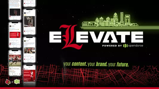 ELEVATE powered by Opendorse,noted in this graphic, will aid UofL student-athletes with upcoming changes to Name, Image and Likeness.