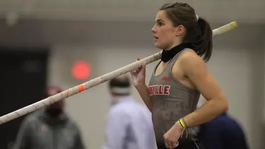 Auriane Viola prepares to compete in the pole vault
