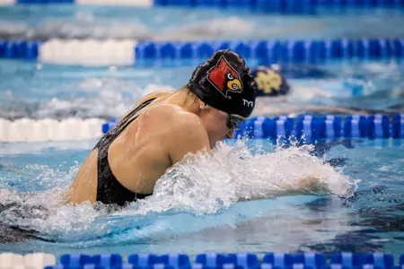 Morgan Friesen swims the breaststroke