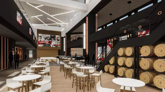 Rendering of proposed renovations in the Angel's Envy Bourbon Club