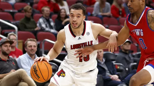 Jarrod West attacks against West Georgia in an exhibition game in the KFC Yum! Center.