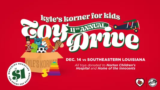 New toys will be collected at UofL's Dec. 14 men's basketball game.